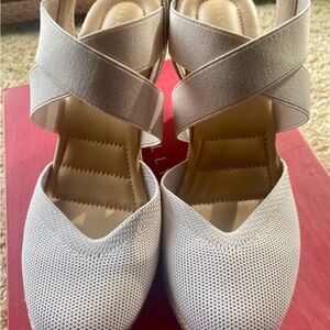 Kelly & Katie Cream Wedge Shoes